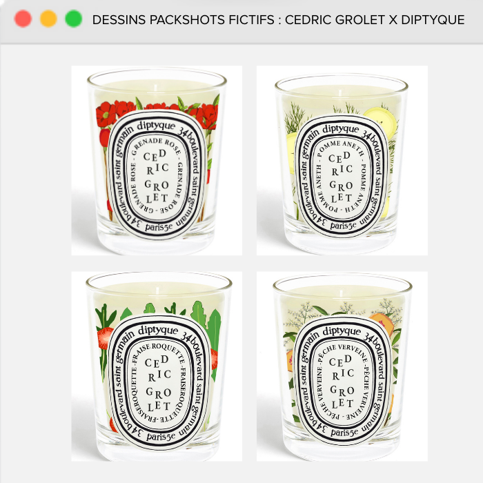 Packshots Cédric Grolet - Dessin et typographie