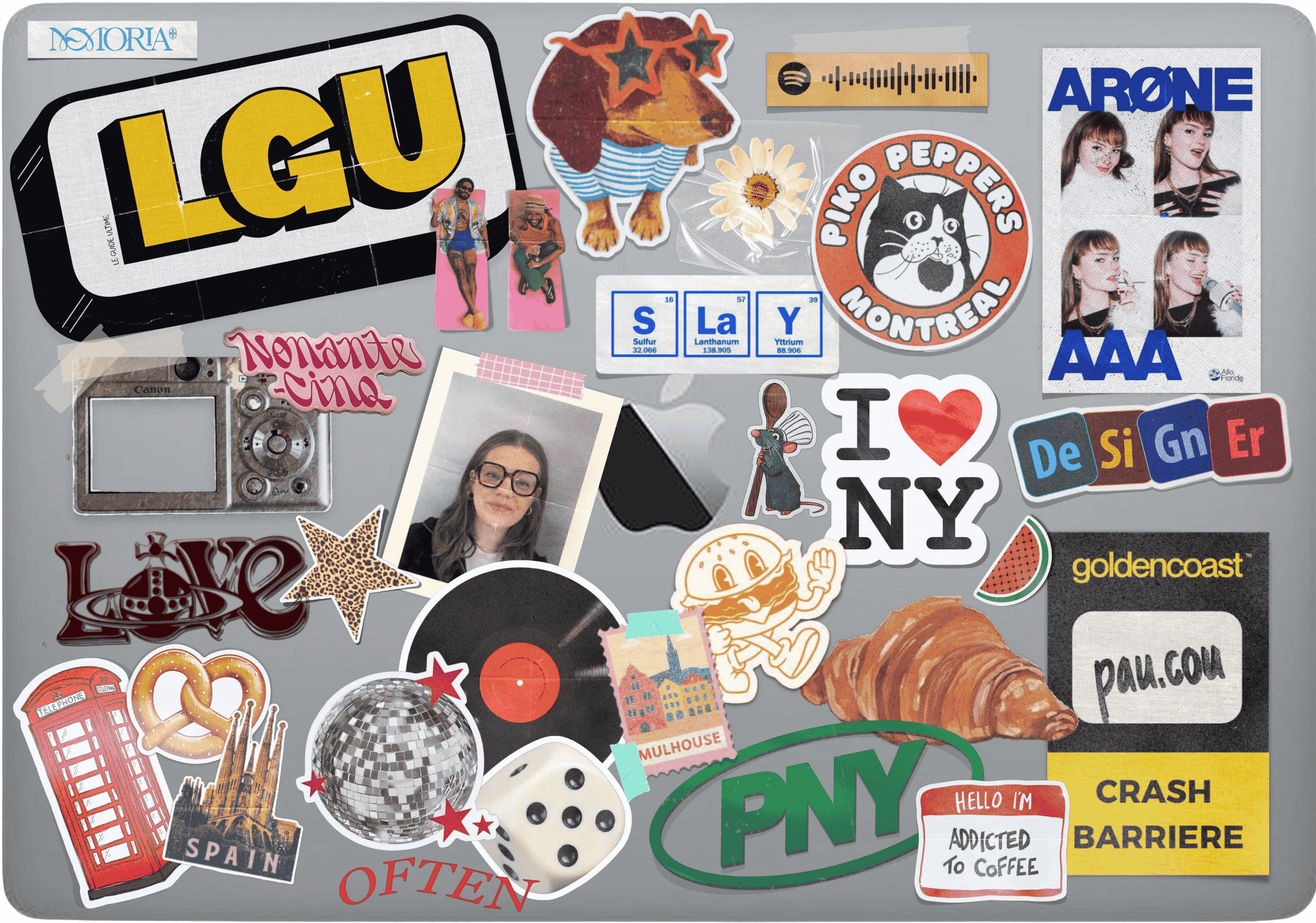 Stickers ordinateur avec zones interactives